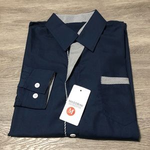 Masorini Moore Dress Shirt - Navy Blue - Medium